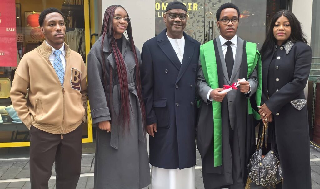 Wike Celebrates Son’s MSc Graduation At King’s College London