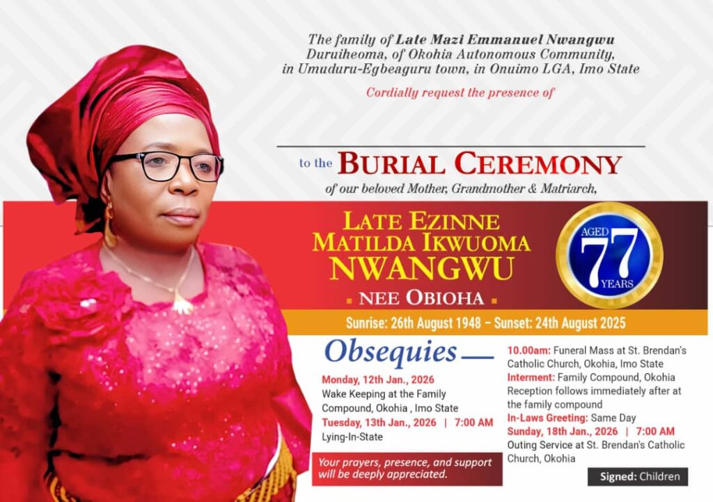 Imo Prepares To Bid Farewell To Beloved Matriarch, Ezinne Matilda Nwangwu