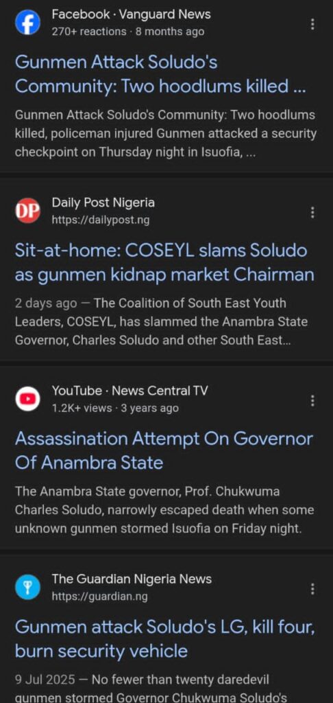 FACT-CHECK: Video Claiming Governor Soludo’s Recent Attack by Gunmen Is False, Misleading