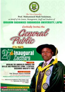 Taming The Tongue: IBB University Professor To Deliver 27th Inaugural Lecture On Power of Discourse