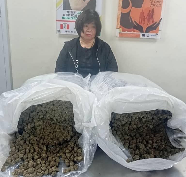 BOOM!!! Chinese Grandma, 63, Arrested At Lagos Airport With 31kg Of ‘Canadian Loud’ Cannabis