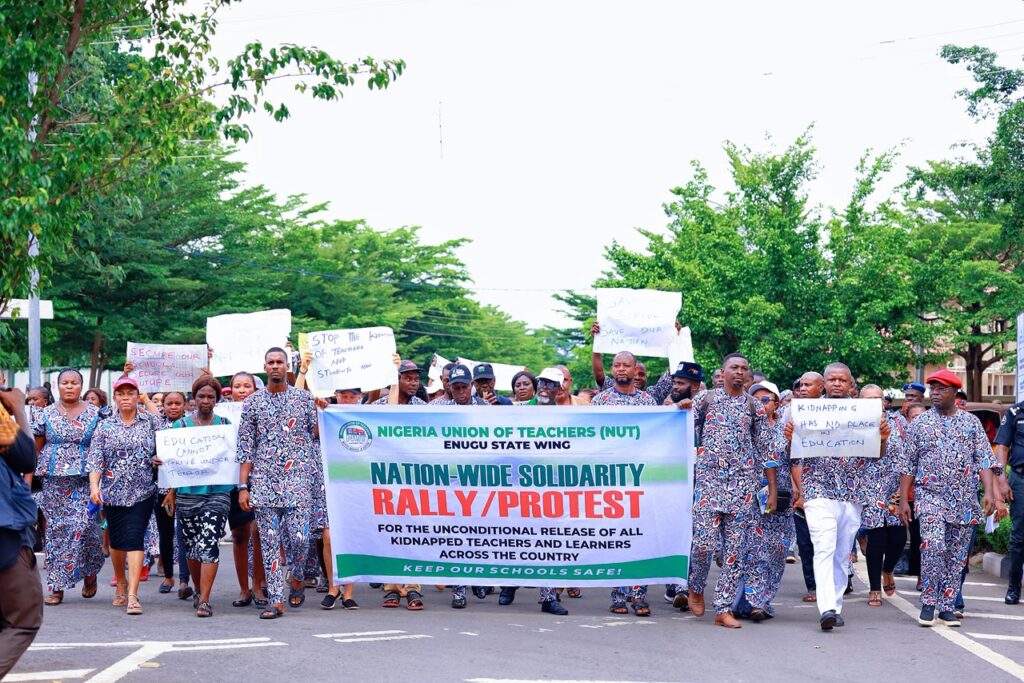 Nationwide Outcry As Teachers, Parents, Civil Society Groups Protest Abduction Of Students, Educators In Oyo, Borno