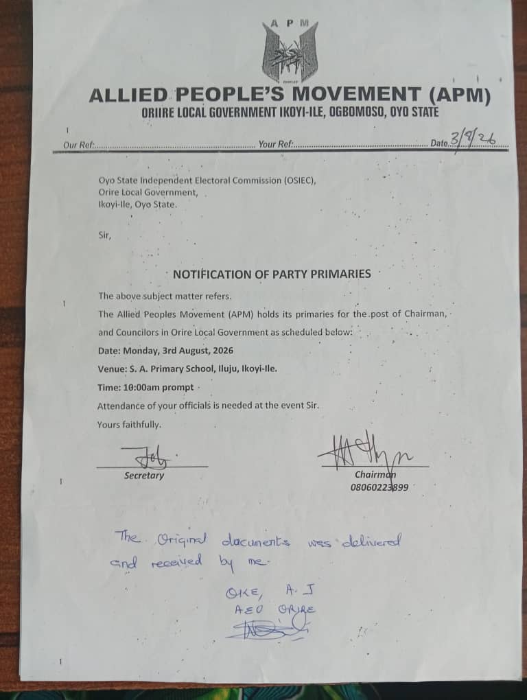 APM Affirms Ojetunde as Authentic Oriire Chairmanship Candidate